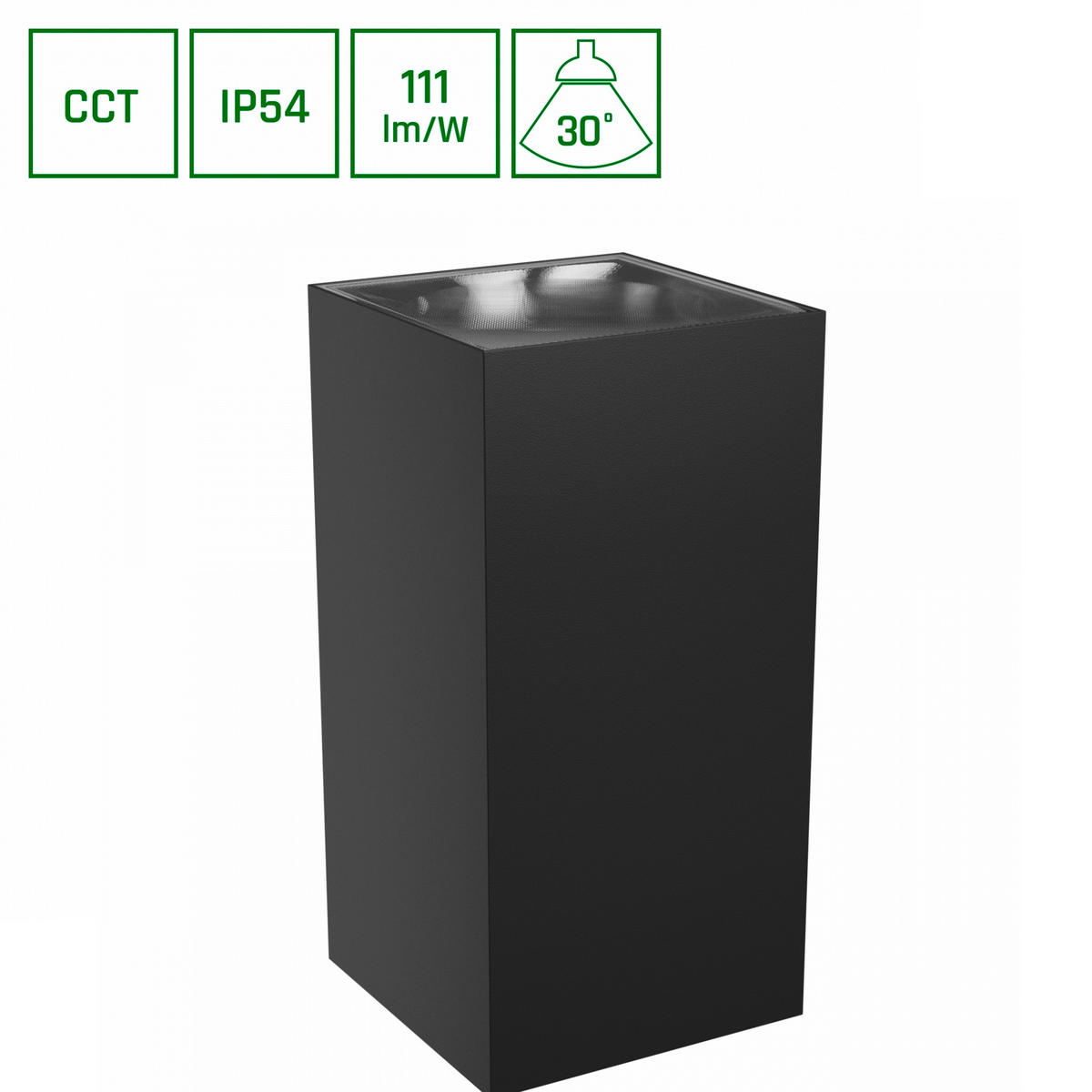 ZUNANJA STENSKA SVETILKA  TORRE     9,9 cm        - črna, Basics, umetna masa (9,9cm)
