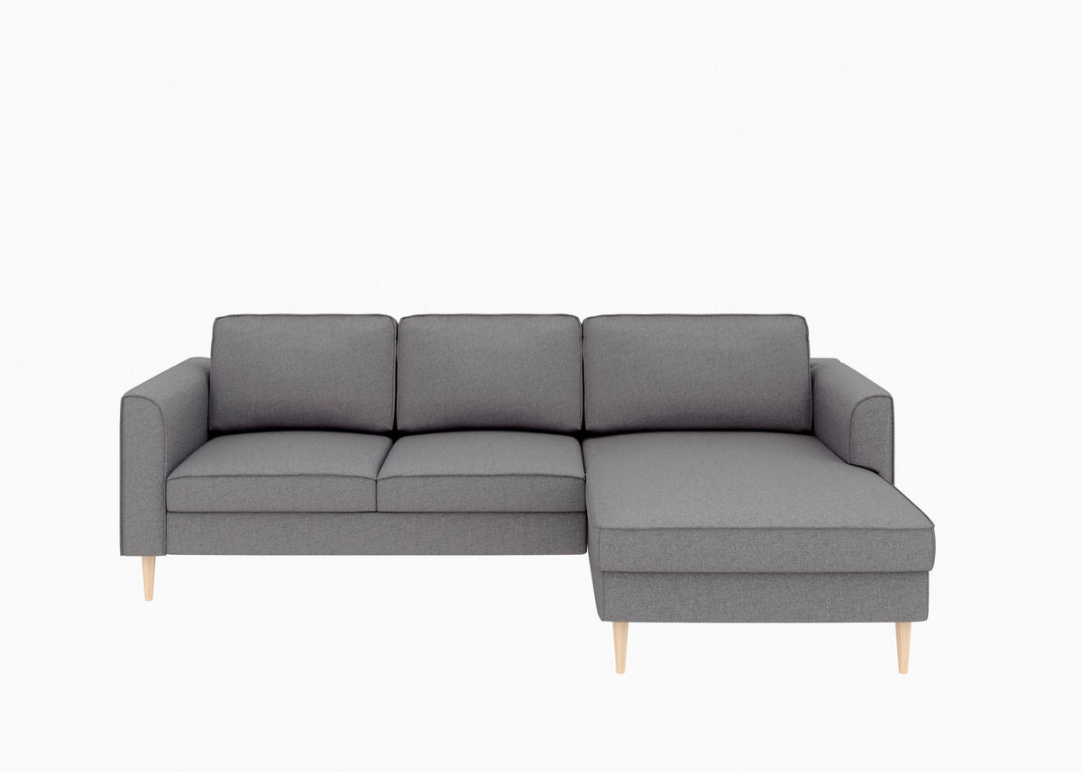ECKSCHLAFSOFA  mit Bettkasten erhältlich, Sitzqualitäten, Schlafen auf Sitzhöhe, Bettfunktion erhältlich, Rücken echt, Armteil links, Armteil rechts Struktur Anthrazit  - Anthrazit/Buchefarben, MODERN, Holz/Textil (232/161cm) - Trendmanufaktur