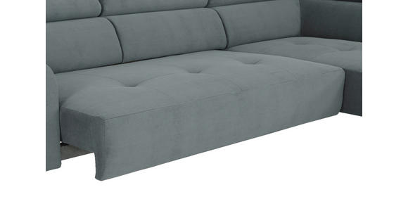 ECKSOFA in Feincord Anthrazit 280/205 cm - Anthrazit/Schwarz, Design, Textil/Metall (280/205cm) - Xora