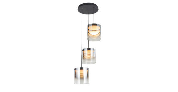 LED-HÄNGELEUCHTE Baia 40/180 cm   - Schwarz, Design, Glas/Metall (40/180cm) - Dieter Knoll