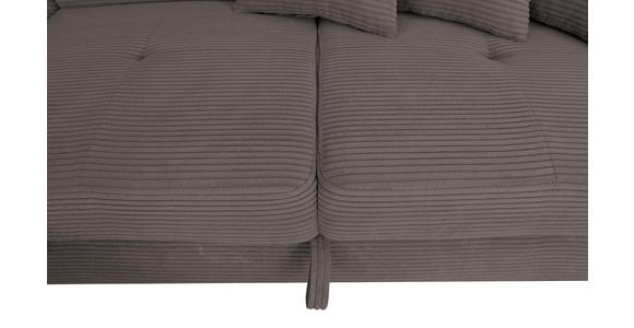 ECKSOFA in Cord Anthrazit  - Anthrazit/Silberfarben, Design, Textil/Metall (226/257cm) - Xora