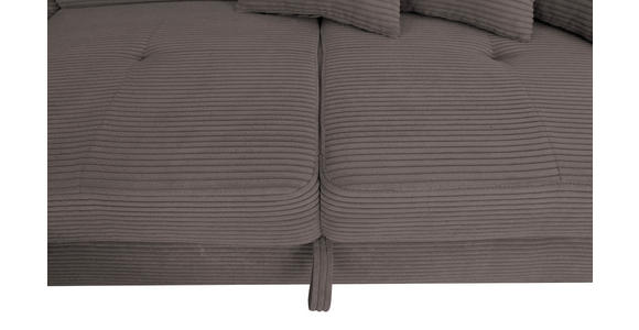 ECKSOFA inkl. Funktionen Anthrazit Cord  - Anthrazit/Silberfarben, Design, Textil/Metall (226/257cm) - Xora