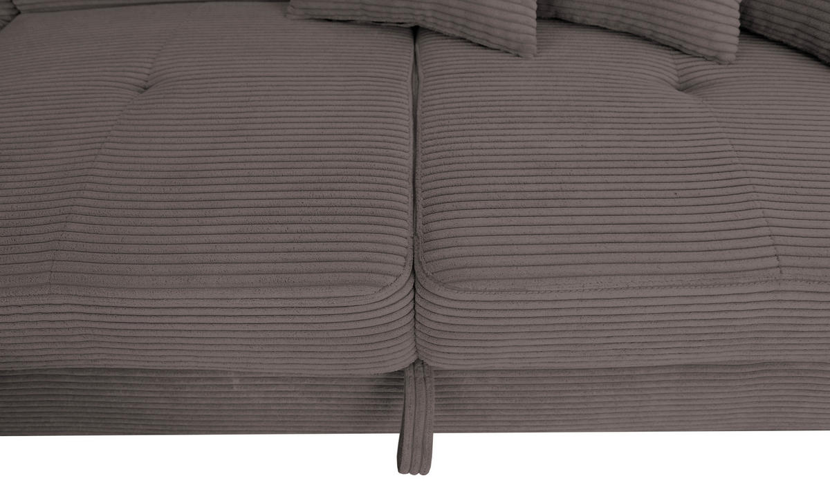 ECKSOFA inkl. Funktionen Anthrazit Cord  - Anthrazit/Silberfarben, Design, Textil/Metall (226/257cm) - Xora