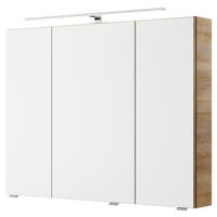 SPIEGELSCHRANK 90/70,3/14,5 cm  - Chromfarben/Eichefarben, KONVENTIONELL, Glas/Holzwerkstoff (90/70,3/14,5cm) - Pelipal