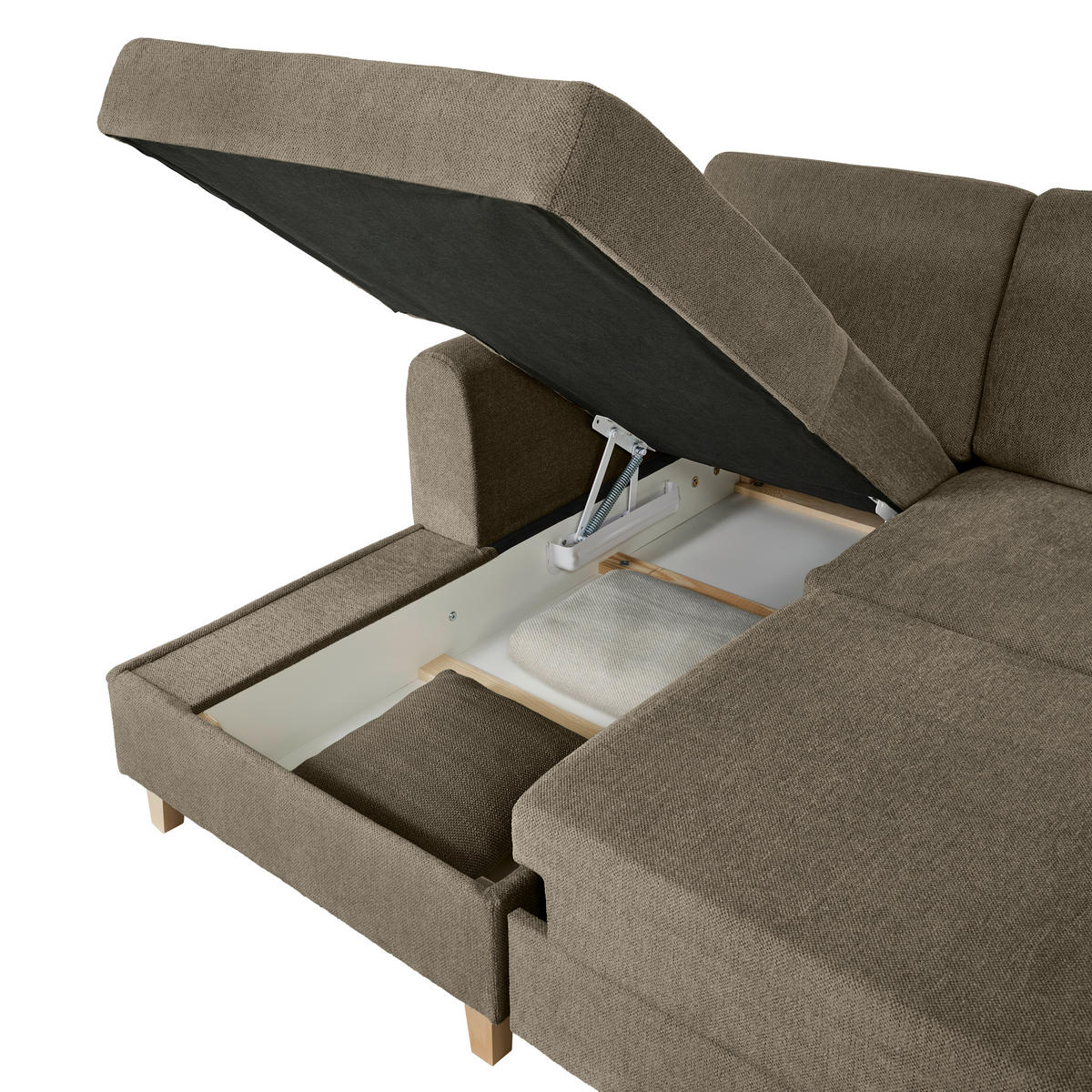 HÖRNSOFFA i flatväv brun  - bokfärgad/brun, Klassisk, trä/textil (166/241cm) - MID.YOU