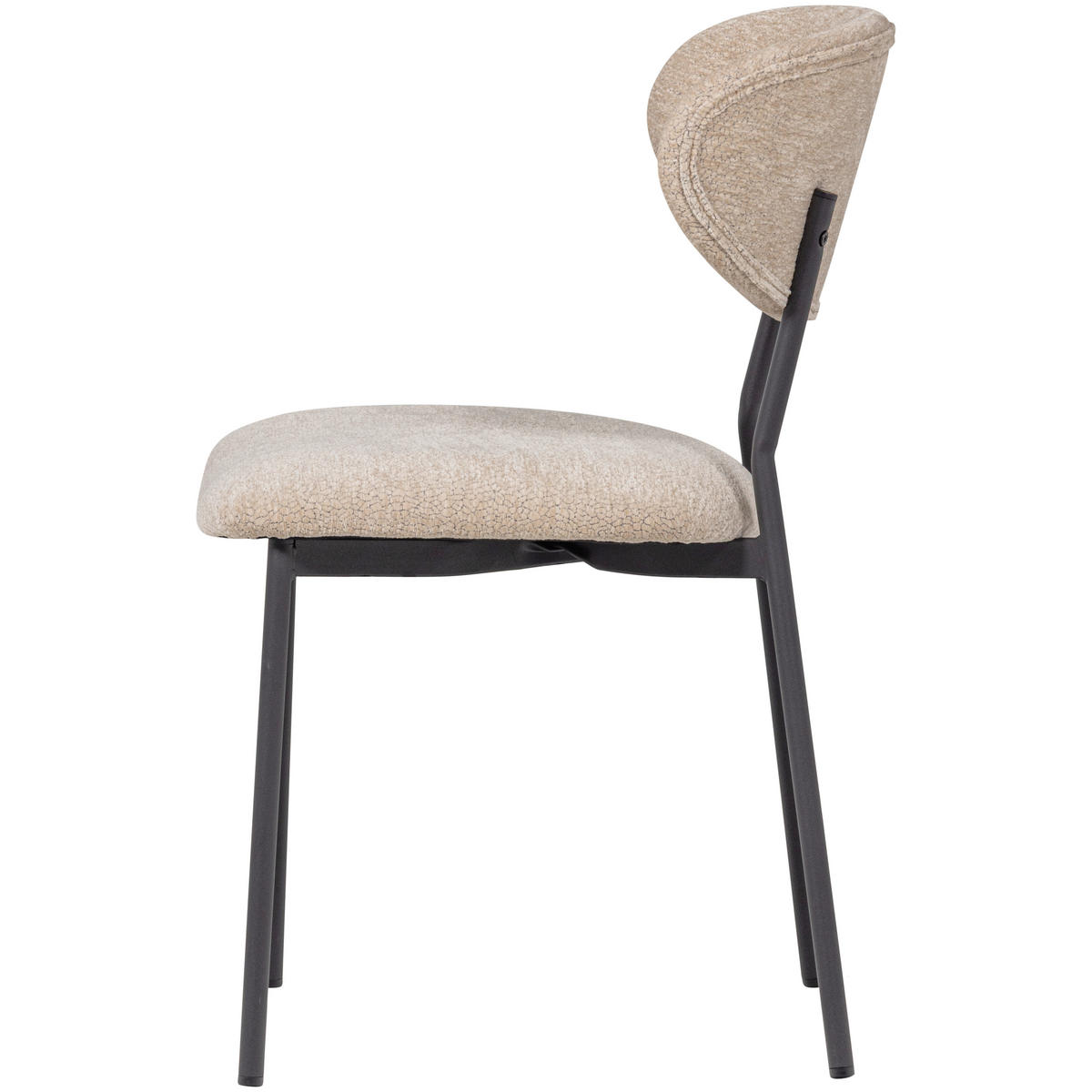 STUHL-SET 2 Stück  in Eisen Chenille  - Schwarz/Naturfarben, MODERN, Textil/Metall (47/79/53cm) - Livetastic