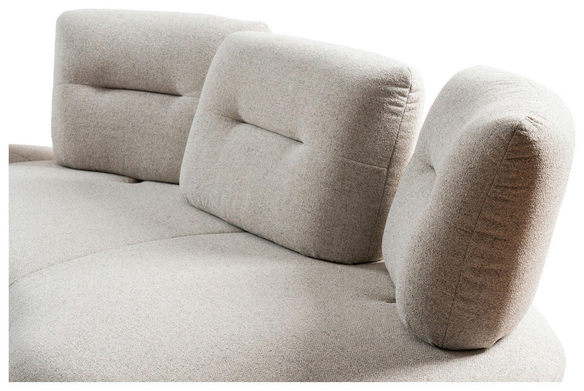 BIGSOFA Flachgewebe Beige  - Beige/Schwarz, Design, Textil/Metall (456/93/138cm) - Moderano