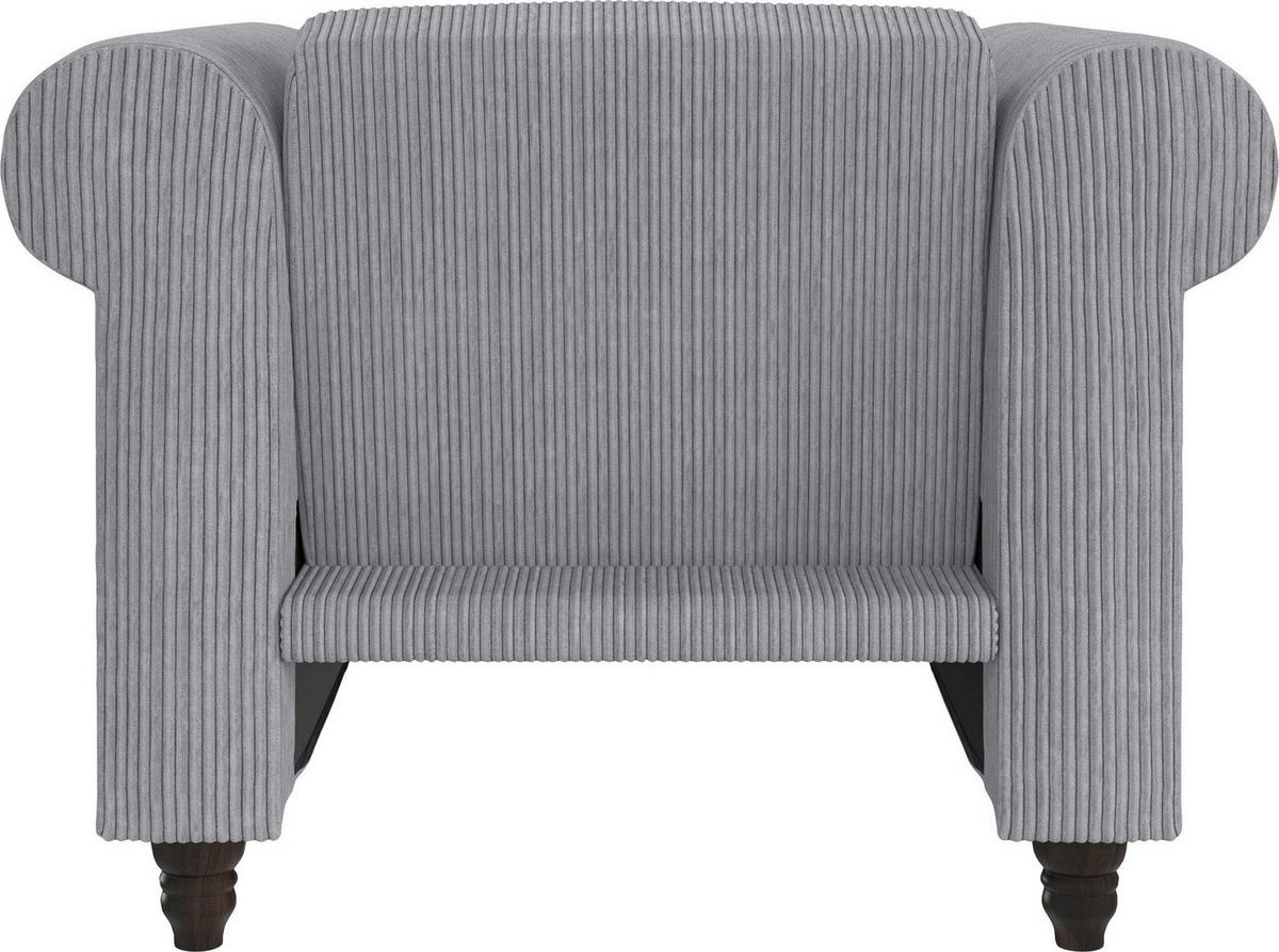 SESSEL in Cord Grau  - Schwarz/Grau, Basics, Holz/Textil (111/83/87cm) - Livetastic