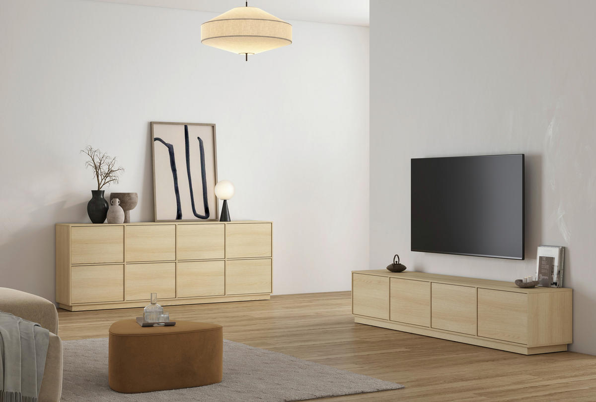 ŠIROKÁ KOMODA, barvy dubu, 220,5/82,5/41,5 cm - barvy dubu, Design, kompozitní dřevo (220,5/82,5/41,5cm) - MID.YOU