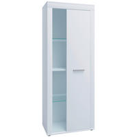 VITRINE Weiss  - Weiss/Silberfarben, Design, Glas/Holzwerkstoff (60/159/35cm) - MID.YOU