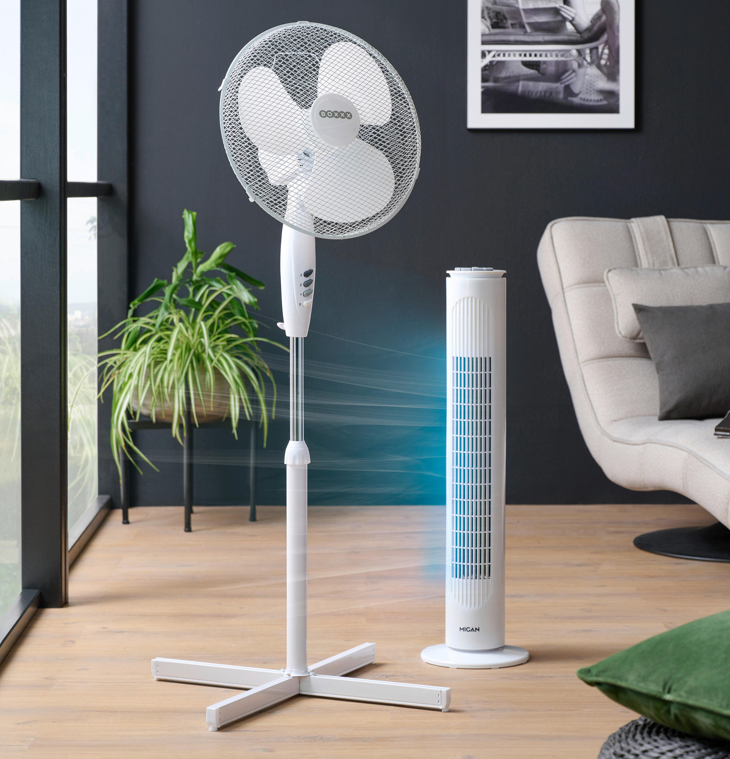 VENTILATOR PODNI  bijela     - bijela, Basics, metal/plastika (43/105-125cm) - Boxxx