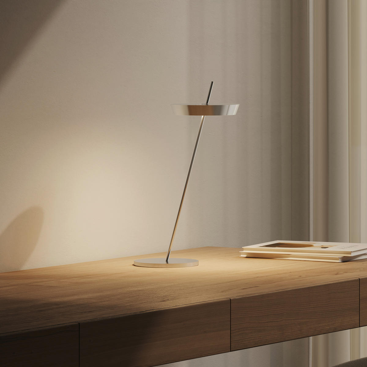 AKKU-TISCHLEUCHTE Mahina 20,7/13,3/35,5 cm   - Chromfarben, Design, Metall (20,7/13,3/35,5cm)