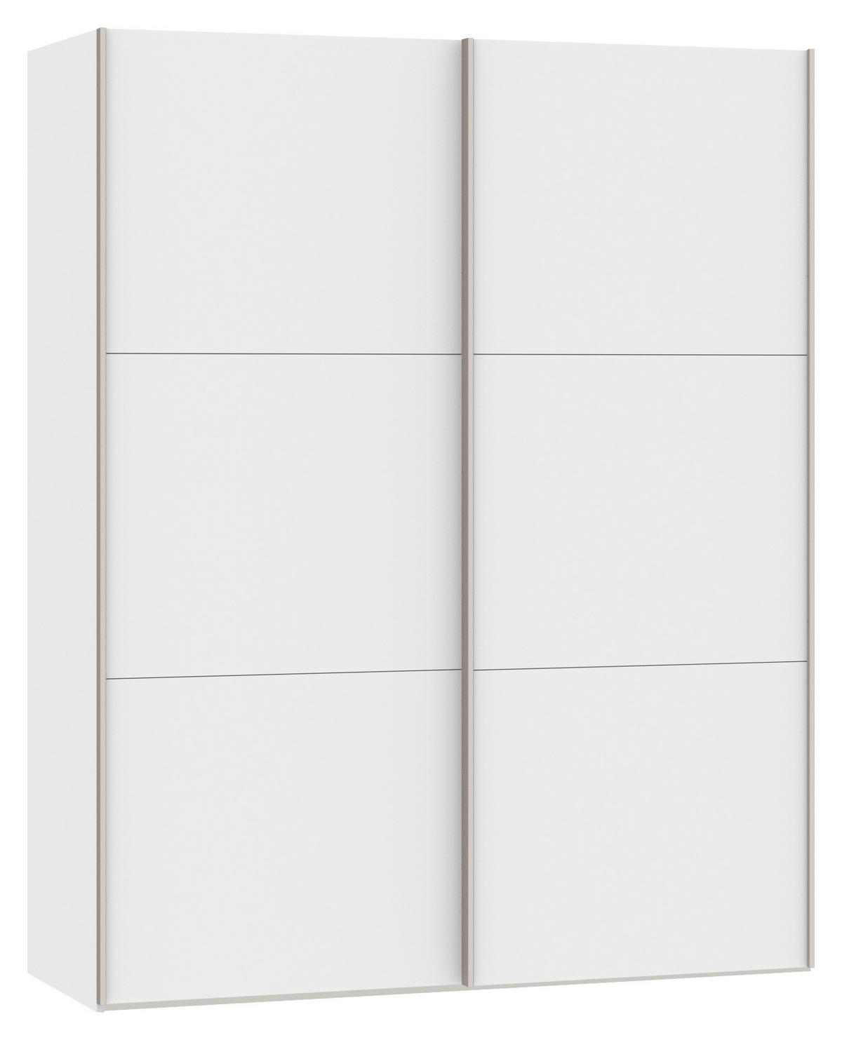 SCHWEBETÜRENSCHRANK  in Weiß  - Edelstahlfarben/Weiß, Design, Holzwerkstoff (203/195/65cm) - Carryhome