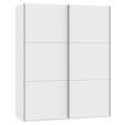 SCHWEBETÜRENSCHRANK  in Weiß  - Edelstahlfarben/Weiß, Design, Holzwerkstoff (203/195/65cm) - Carryhome