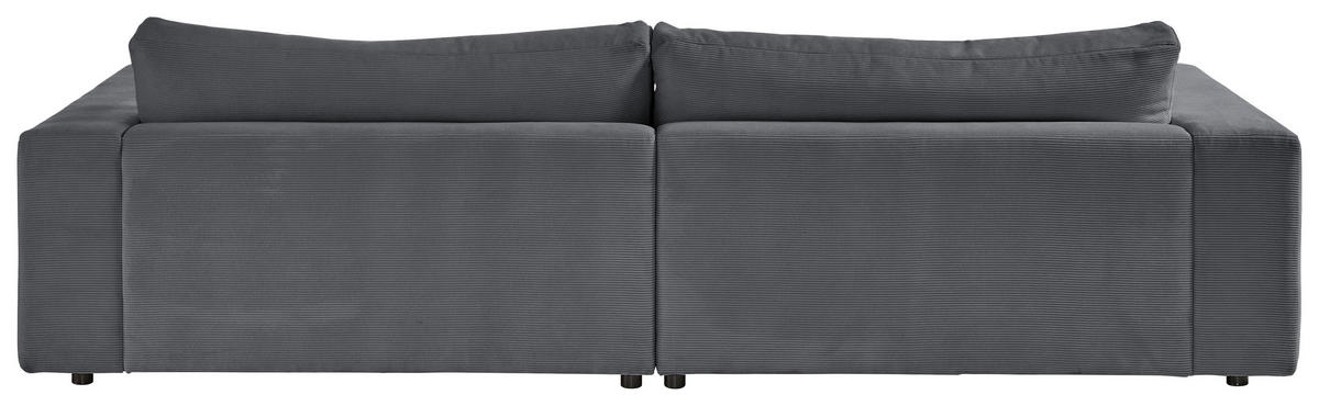 3-SITZER-SOFA in Feincord Anthrazit  - Anthrazit/Schwarz, Design, Kunststoff/Textil (290/86/127cm) - Lomoco
