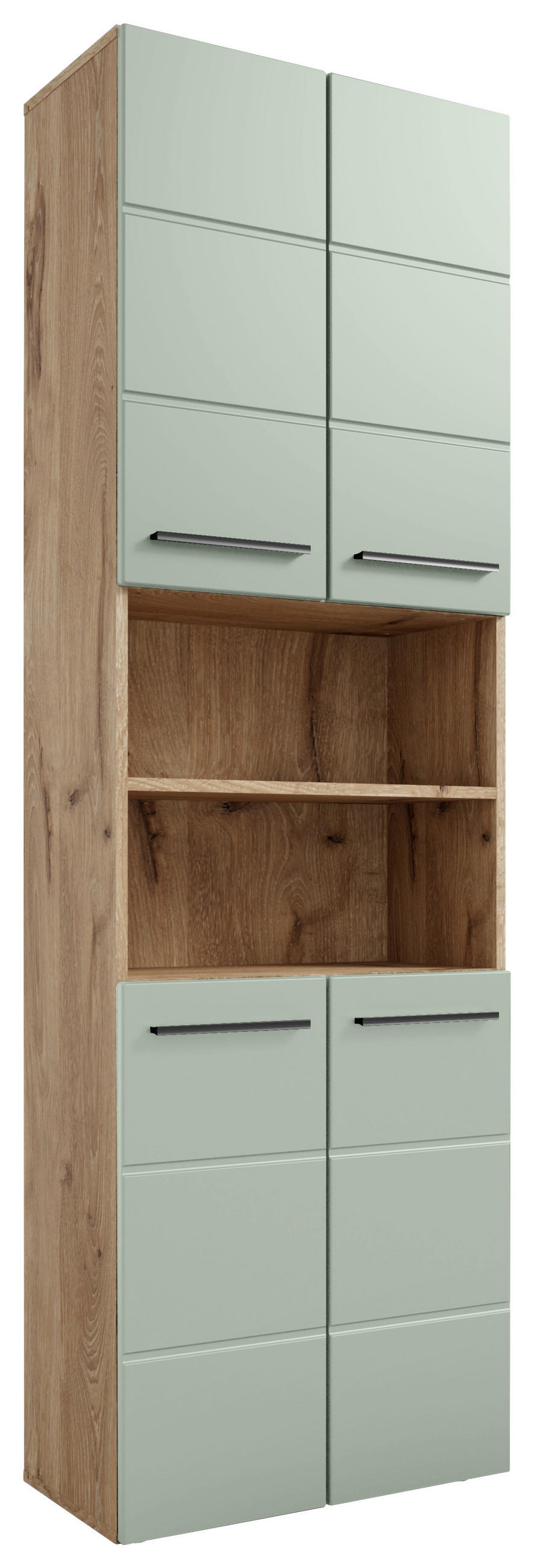 HOCHSCHRANK 60/190/31 cm  - Schilfgrün/Eichefarben, Basics, Holzwerkstoff/Kunststoff (60/190/31cm) - MID.YOU