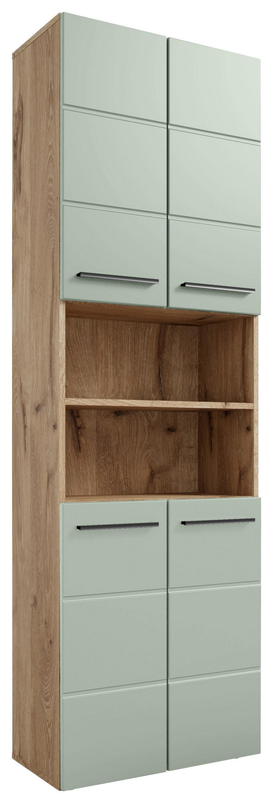 Mid.you Hochschrank Eiche, Schilfgrün 60x190x31 cm