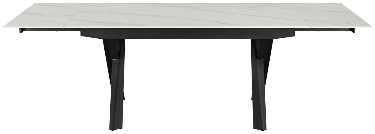 ESSTISCH 160-240/90/76 cm  Metall, Keramik ausziehbar rechteckig Grau, Schwarz, Weiss  - Weiss/Schwarz, Design, Keramik/Metall (160-240/90/76cm) - Stylife
