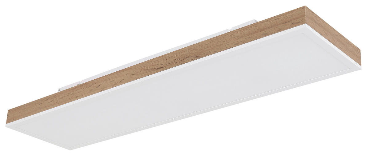 LED SVJETILJKA STROPNA  - bijela/tamno smeđa, Natur, drvni materijal/metal (80/20/7,8cm) - Globo