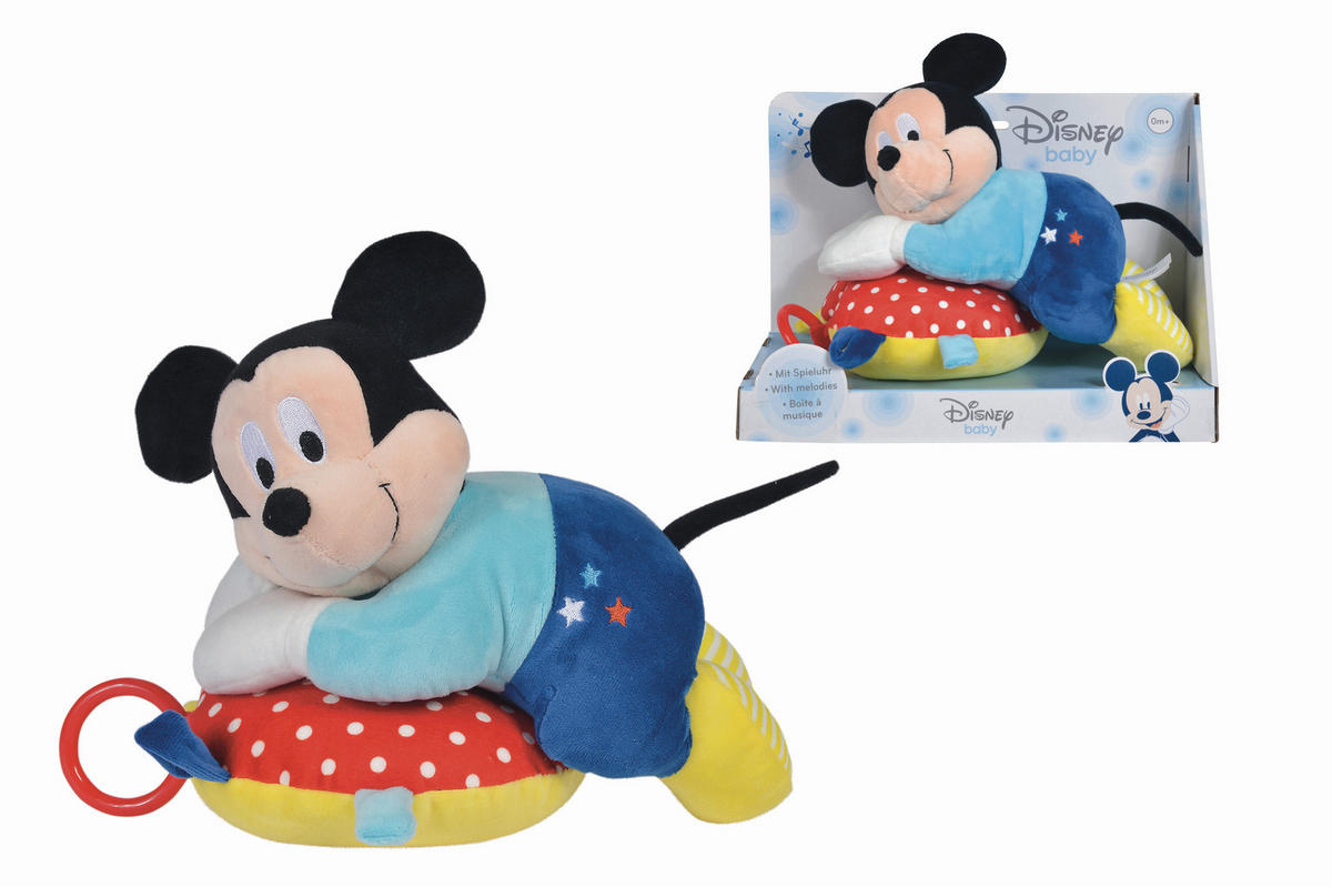 SPIELUHR Micky&Minnie  - Blau/Multicolor, Basics, Kunststoff/Textil (18/31,70/21,50cm) - Disney
