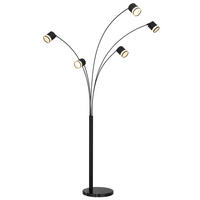 STOJEČA LED-SVETILKA  LUCERO //3000 K// - črna/bela, Design, kovina/umetna masa (110/70/195cm) - Globo