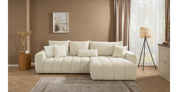 ECKSOFA Beige Velours - Beige/Schwarz, KONVENTIONELL, Kunststoff/Textil (298/168cm) - Carryhome