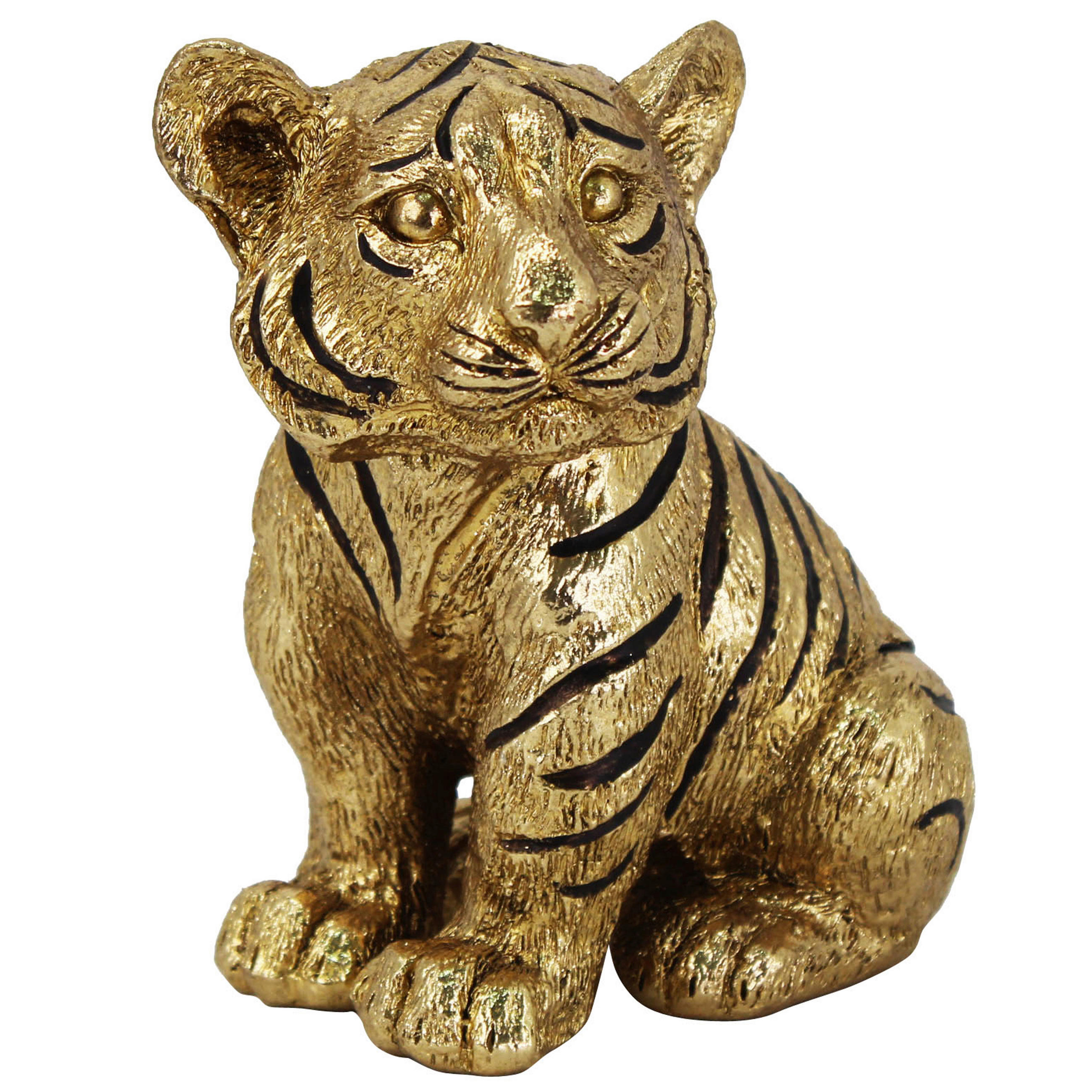 OKRASNI TIGER - zlate barve, Trendi, umetna masa (15/14,5/10cm) - Ambia Home