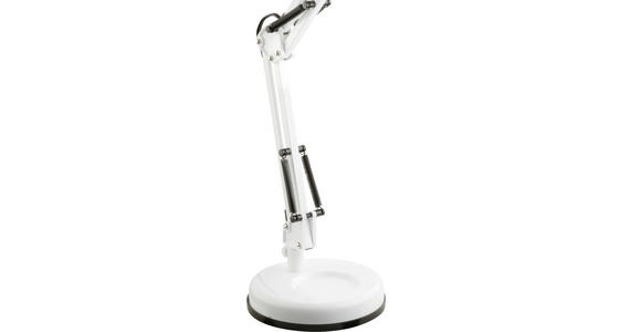 Schreibtischlampe Erich Weiß, Schwenkbar - Schwarz/Weiß, KONVENTIONELL, Kunststoff/Metall (40/15/59cm) - Ombra