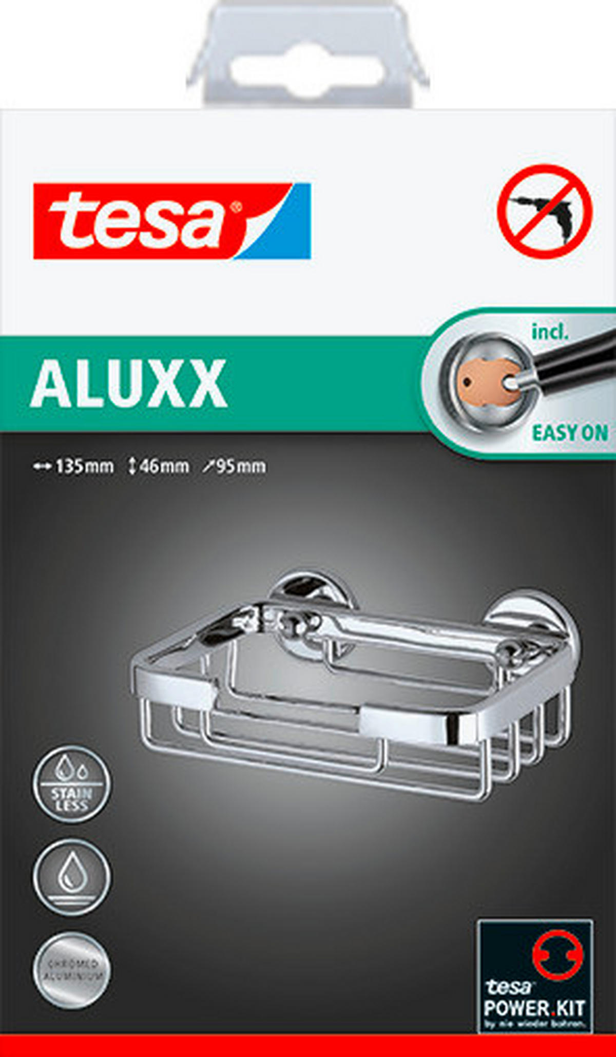 SEIFENSCHALE - Chromfarben, Basics, Metall (13,5/4,6/9,5cm) - Tesa