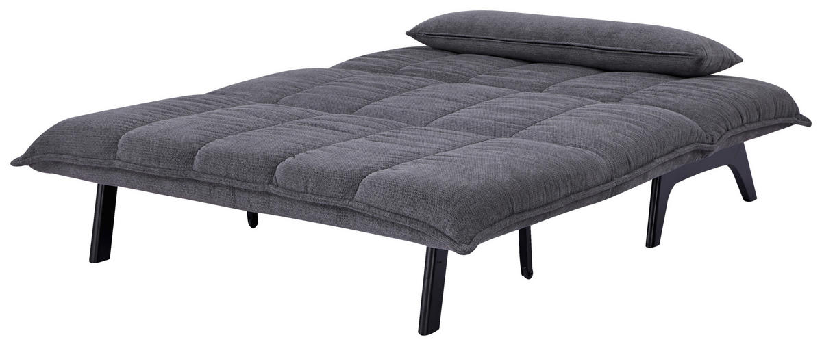 SCHLAFSOFA Cord Grau  - Schwarz/Grau, Design, Holz/Textil (148/82/102cm) - Stylife