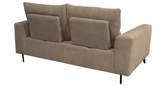 BIGSOFA  in Cord Beige  - Beige/Schwarz, KONVENTIONELL, Textil/Metall (246/100/116cm) - Carryhome