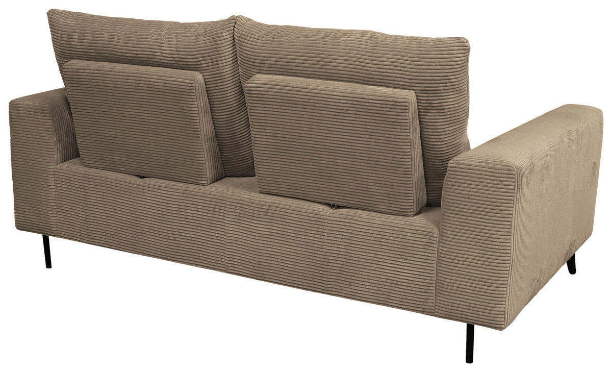 BIGSOFA Cord Beige  - Beige/Schwarz, KONVENTIONELL, Textil/Metall (246/100/116cm) - Carryhome