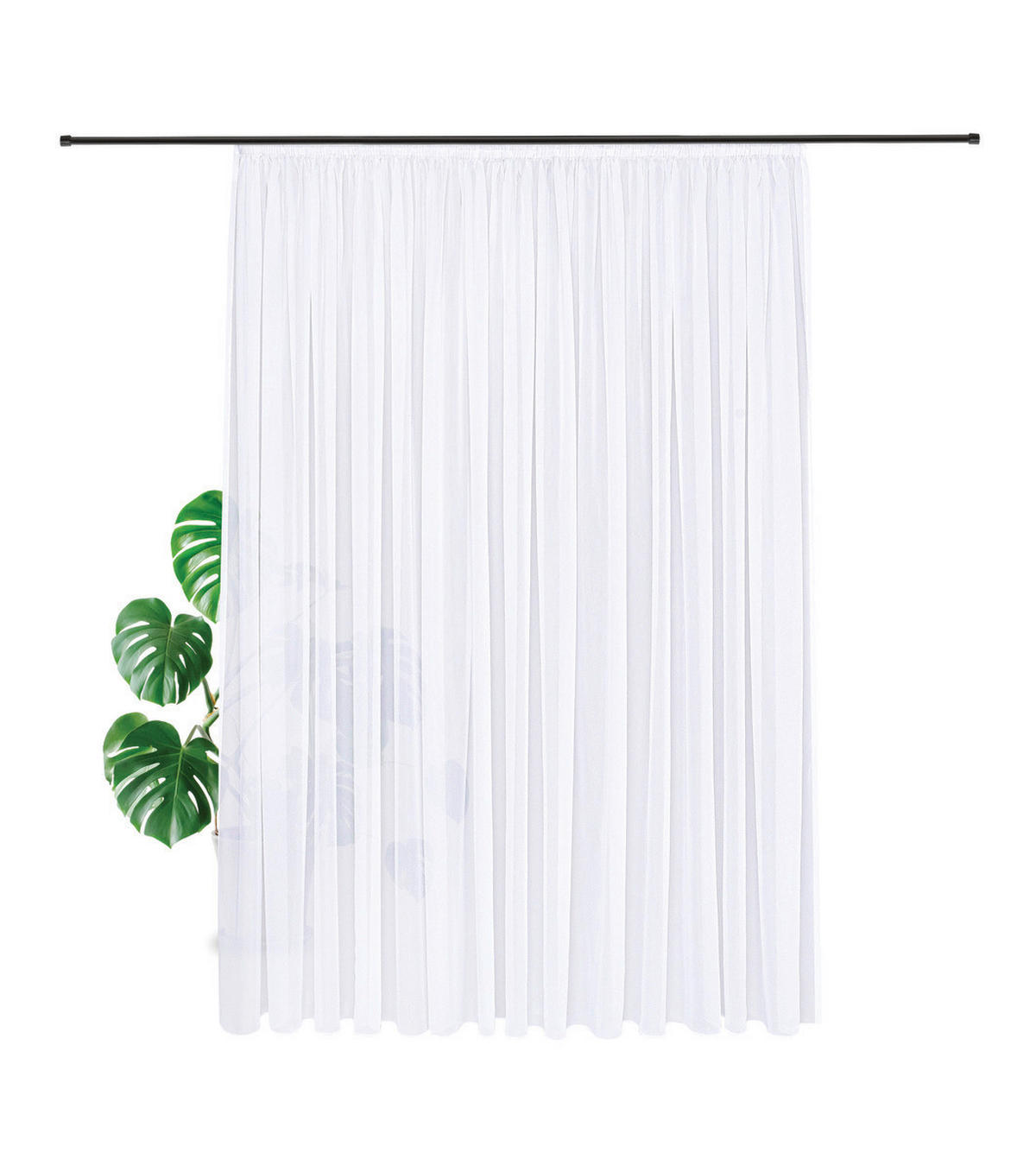 FERTIGSTORE  transparent  300/245 cm   - Weiß, Basics, Textil (300/245cm)