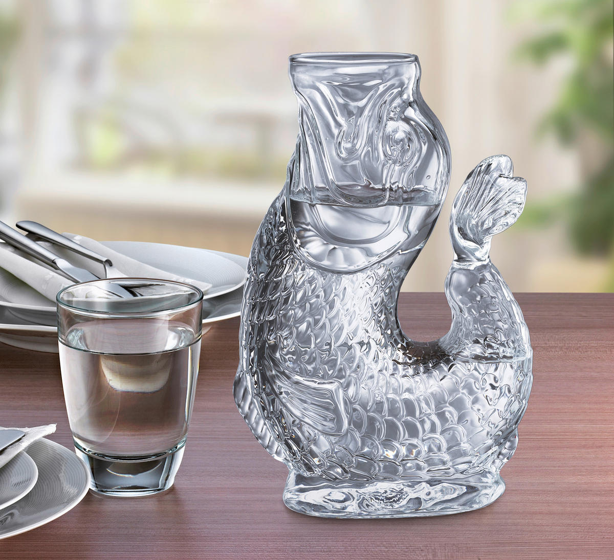 WASSERKARAFFE 1,2 L    - Transparent, KONVENTIONELL, Glas (10/15,5/23cm) - Cilio