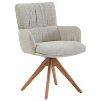 ARMLEHNSTUHL  Typenauswahl, Sitzfläche 360° drehbar, inklusive Armlehnen, Gestellauswahl, automatische Rückholfunktion Mikrofaser  Naturfarben  - Eichefarben/Naturfarben, Design, Holz/Textil (61/86/63cm) - Valdera