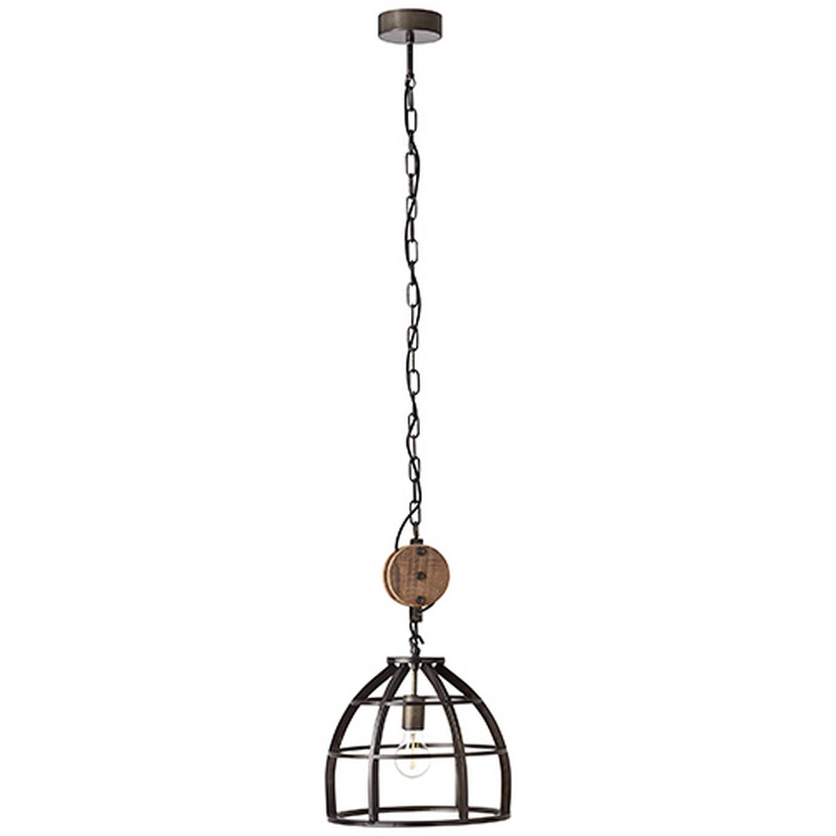 HÄNGELEUCHTE 34/147 cm  - Schwarz, LIFESTYLE, Holz/Metall (34/147cm) - Brilliant