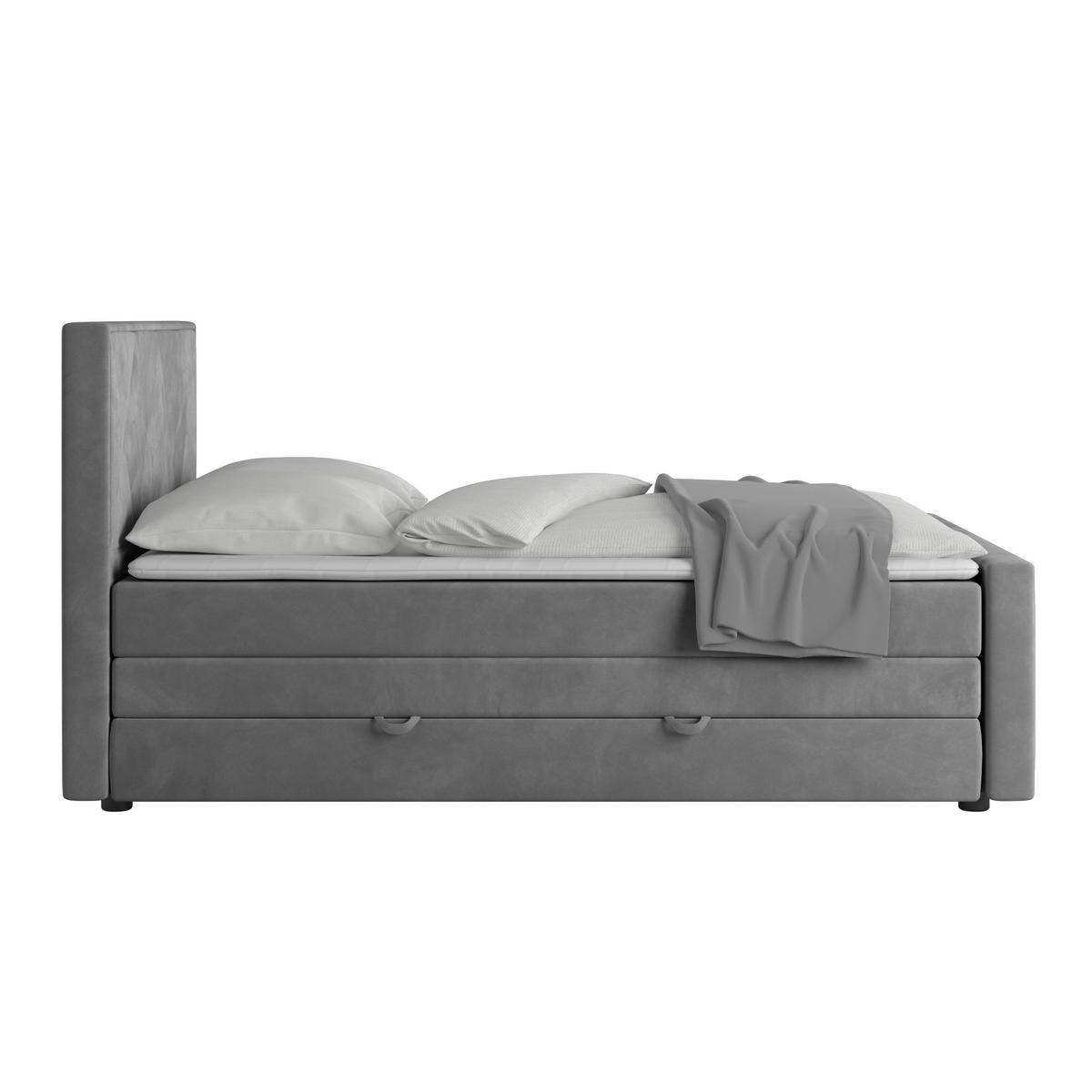 BOXSPRINGBETT 140/200 cm  in Hellgrau  - Hellgrau, MODERN, Holz/Kunststoff (140/200cm) - MID.YOU