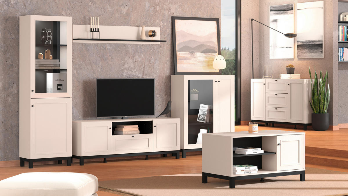 TV-ELEM 154/57/42 cm  - kasmír, Basics, faalapú anyag (154/57/42cm) - Ti'me