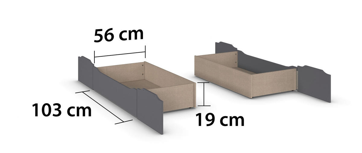 STAURAUMBETT 180/200 cm  in Grau   - Grau, Modern, Holzwerkstoff/Textil (180/200cm) - Rauch Möbel