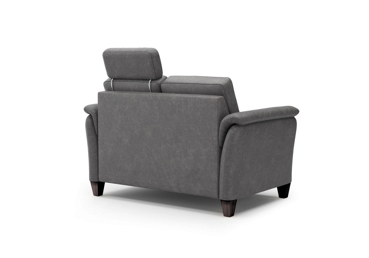 2-SITZER-SOFA in Mikrofaser Anthrazit  - Wengefarben/Anthrazit, KONVENTIONELL, Holz/Textil (149/89/89cm) - Sit & More