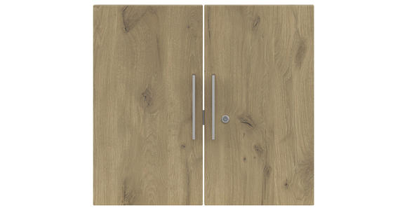 TÜRENSET 75,5/67,4/1,6 cm - Eichefarben/Silberfarben, KONVENTIONELL, Holzwerkstoff/Metall (75,5/67,4/1,6cm) - Voleo