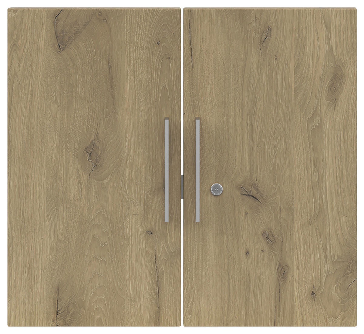 TÜRENSET 75,5/67,4/1,6 cm   - Eichefarben/Silberfarben, Konventionell, Holzwerkstoff/Metall (75,5/67,4/1,6cm) - Voleo
