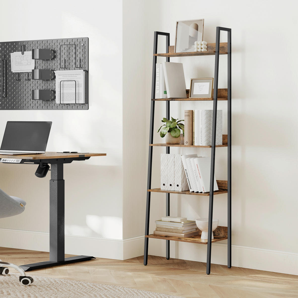 BÜCHERWAND  60/170/30 cm Braun, Schwarz  - Schwarz/Braun, Trend, Holzwerkstoff/Metall (60/170/30cm) - Boxxx