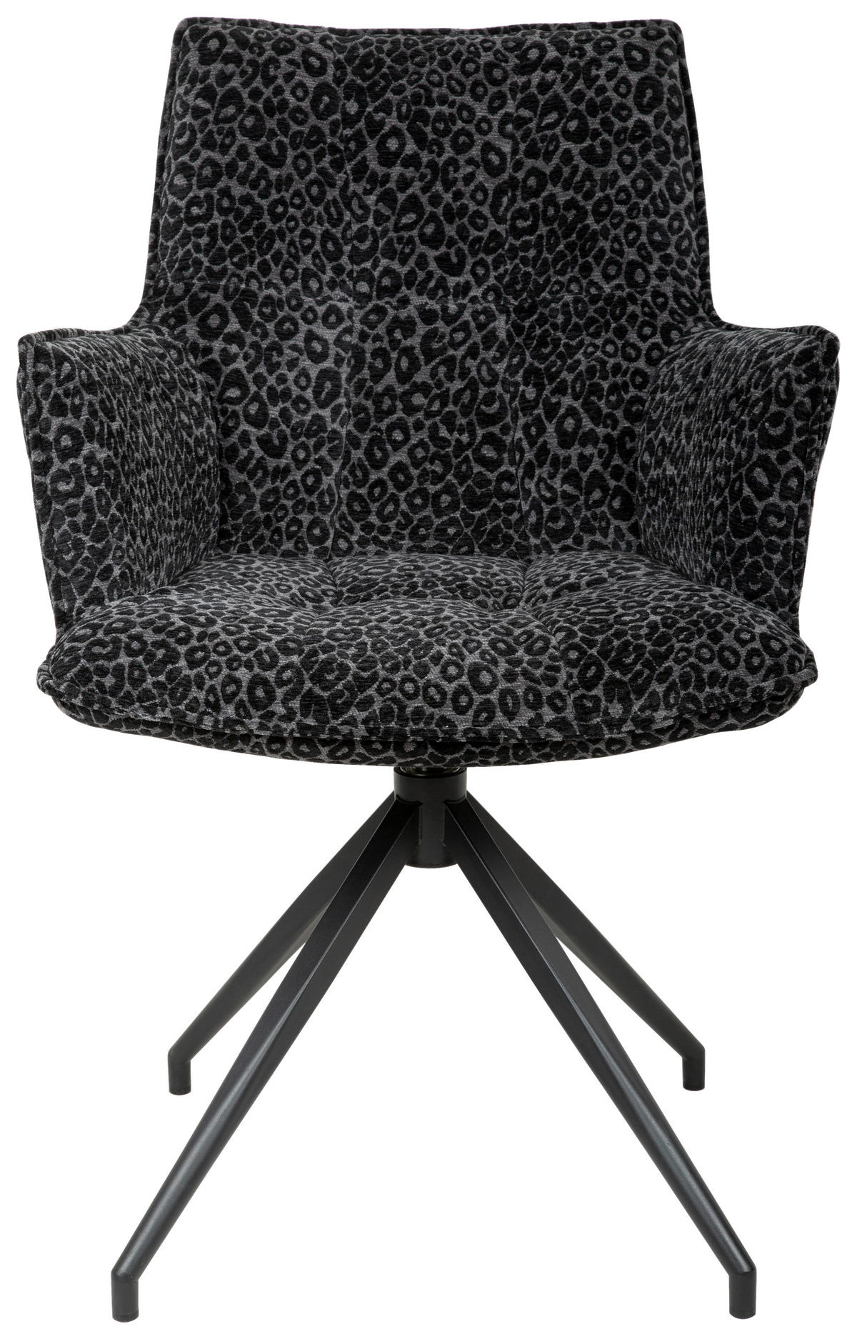 ARMLEHNSTUHL  in Eisen Jacquard  - Schwarz/Grau, Design, Textil/Metall (59/89.5/63cm) - Novel