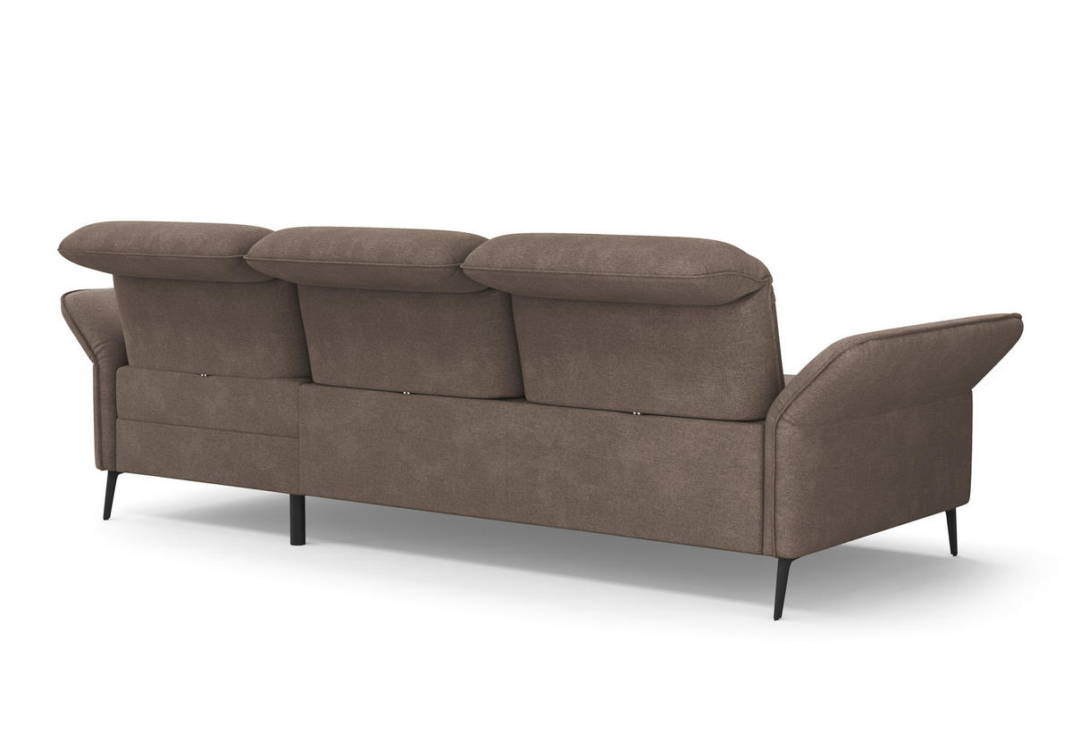 ECKSOFA in Flachgewebe Schlammfarben  - Schlammfarben/Schwarz, Konventionell, Textil/Metall (264/198cm) - Sit & More
