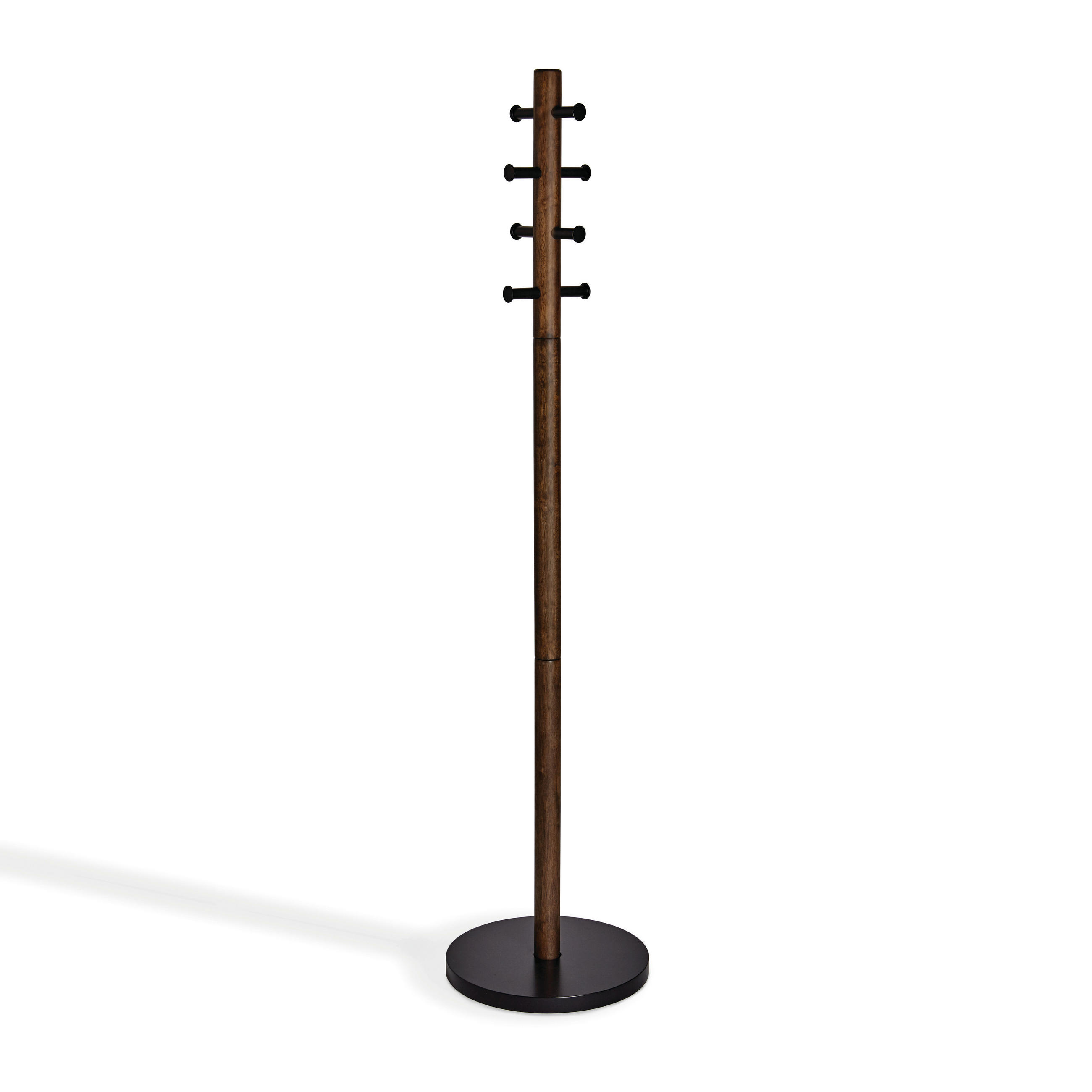 ŠATNÍ STOJAN - tmavě hnědá, Basics, dřevo (51/165cm) - Umbra