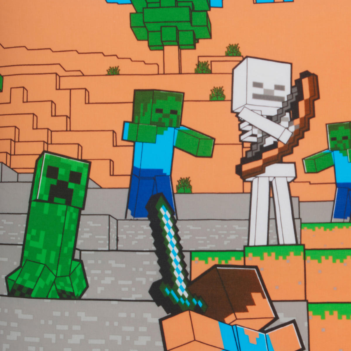 DEČJA POSTELJINA 140/200 cm tekstil višebojna  - višebojna, Konvencionalno, tekstil (140/200cm) - Minecraft
