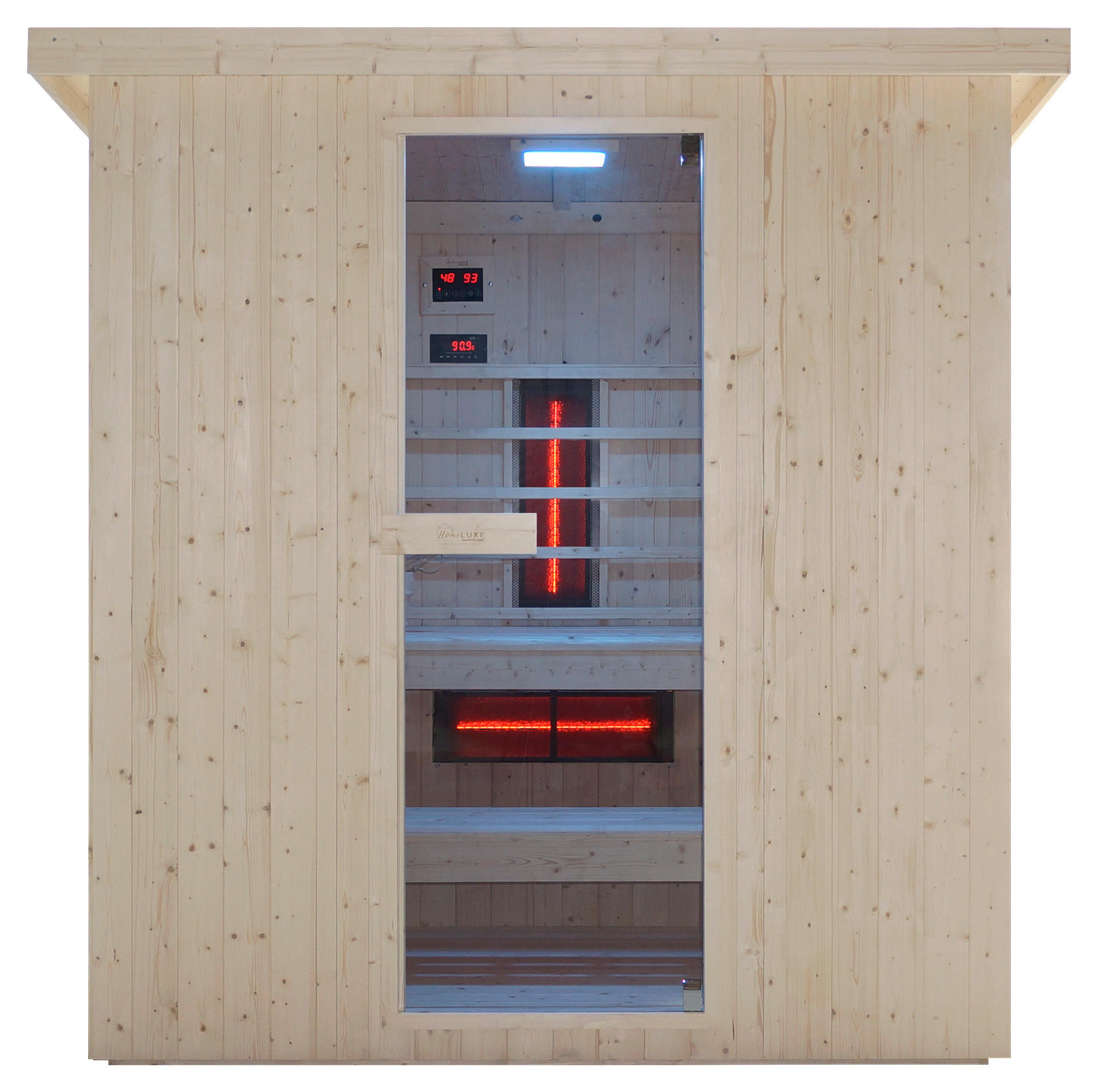 INFRAROTKABINE für 4-6 Personen Lahti  - Fichtefarben, KONVENTIONELL, Holz (198/181,5/202,2cm) - Sanotechnik