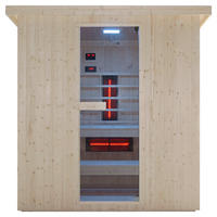 INFRAROTKABINE für 4-6 Personen Lahti  - Fichtefarben, KONVENTIONELL, Holz (198/181,5/202,2cm) - Sanotechnik