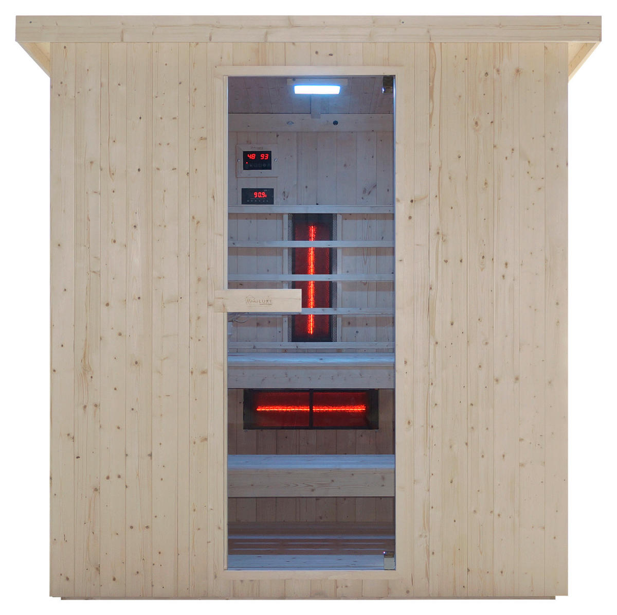 INFRAROTKABINE für 4-6 Personen Lahti  - Fichtefarben, KONVENTIONELL, Holz (198/181,5/202,2cm) - Sanotechnik